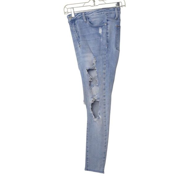 Judy Blue Womens Skinny Jeans 15 High Rise Denim Distressed Destroyed  W 32" - Picture 2 of 6